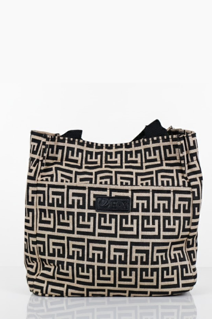 Maze Print Handbag – Trendy Cotton Chic for Everyday Glam