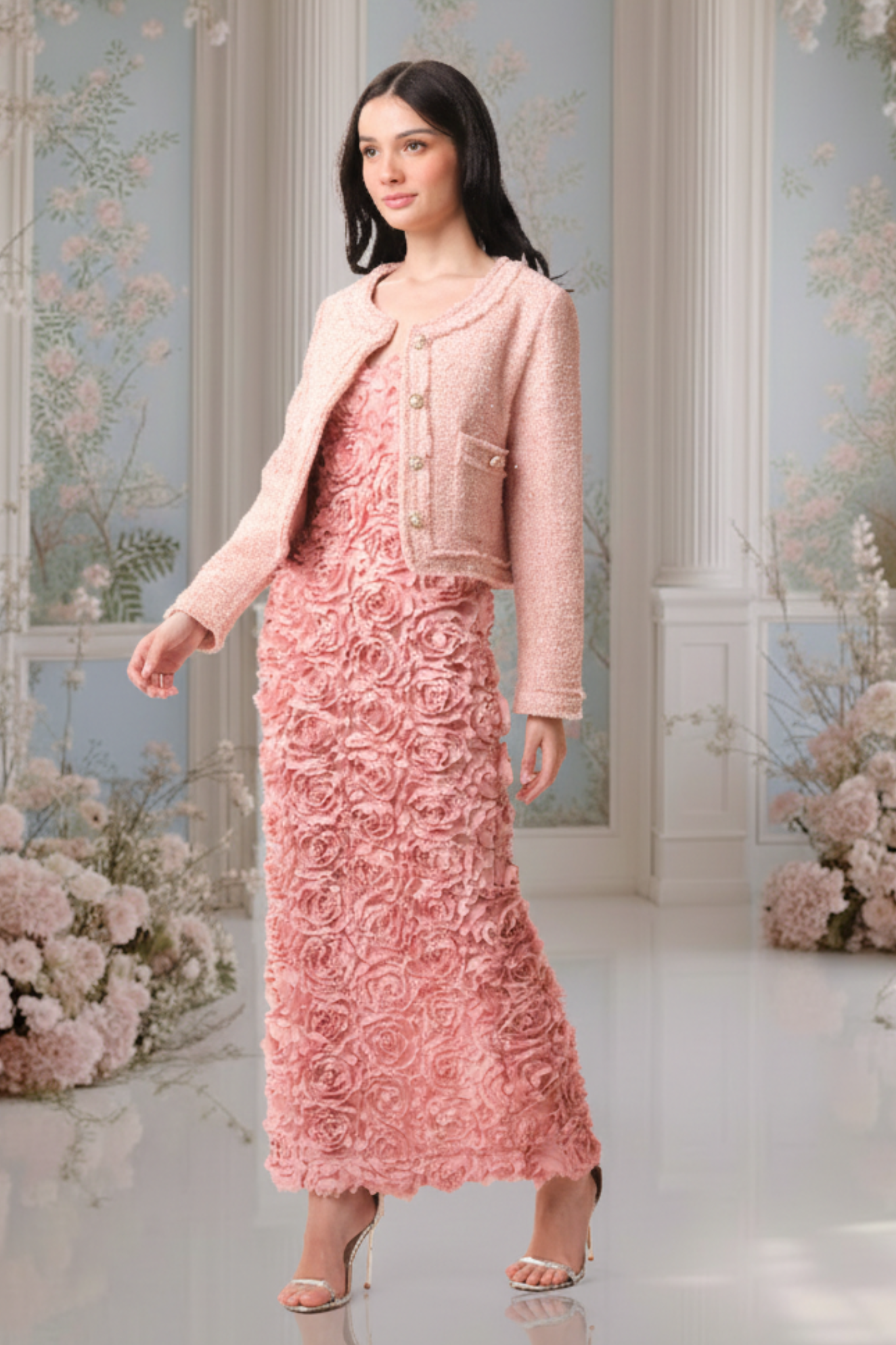 SOMERSET BAY - LONG SLEEVE JACKET - PINK & MAROON