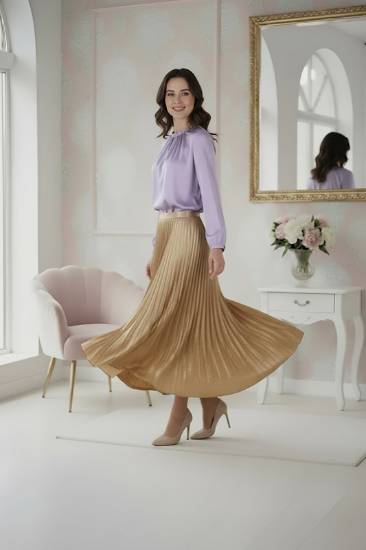 Somerset Bay Long Pleated Skirt - Aurelia