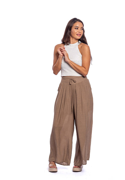 East India Company Myrna Pull On Palazzo Pants - Brown