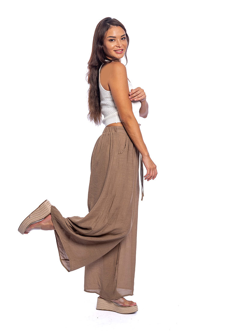 East India Company Myrna Pull On Palazzo Pants - Brown