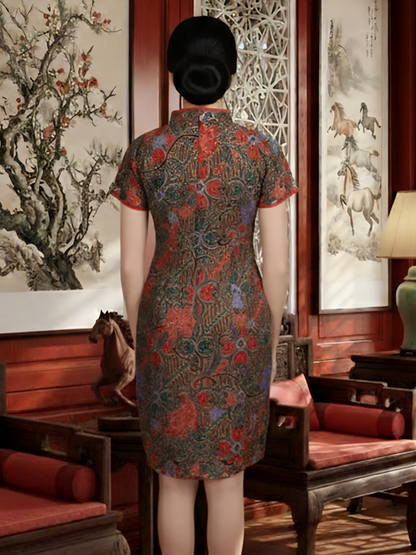 INDIE - MINI CHEONGSAM DRESS - MAROON