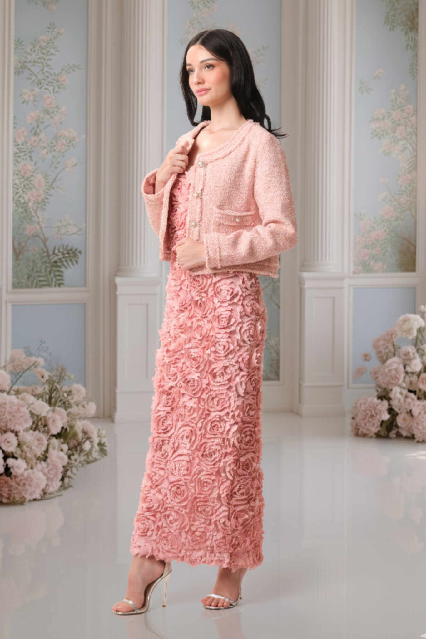 SOMERSET BAY - LONG SLEEVE JACKET - PINK & MAROON