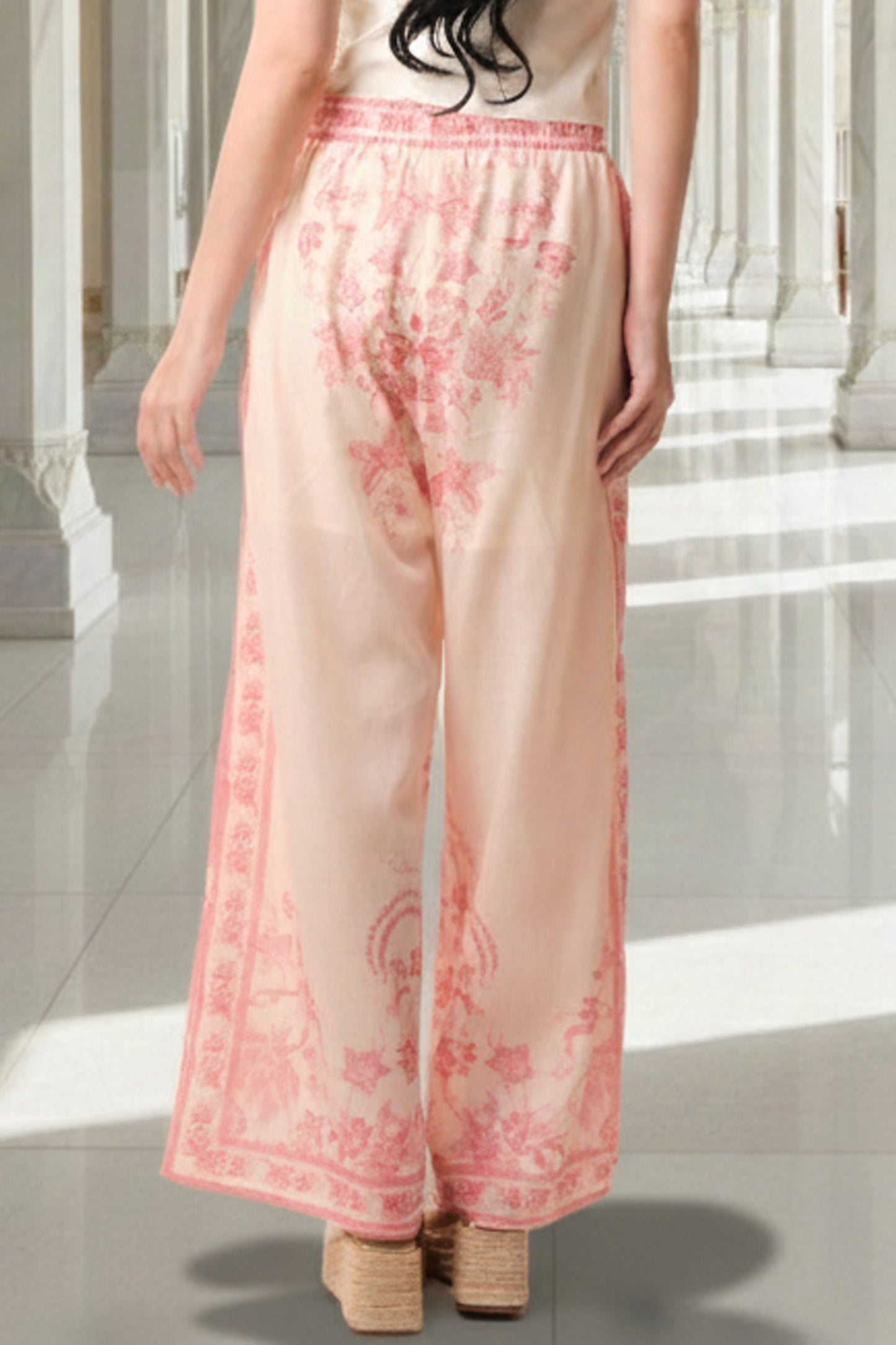 East India Company - Floral Motif Wide-Leg Pants