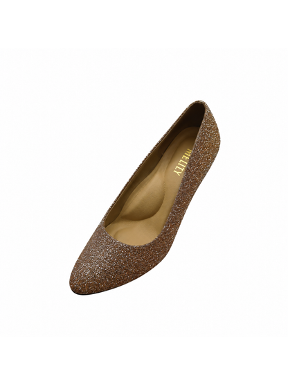 Angel & Kelly - Apricot Glitter Court Pumps