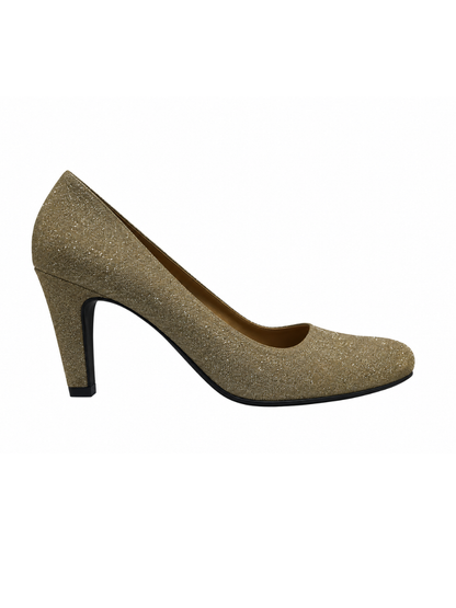 Angel & Kelly - Gold Glitter Court Pumps