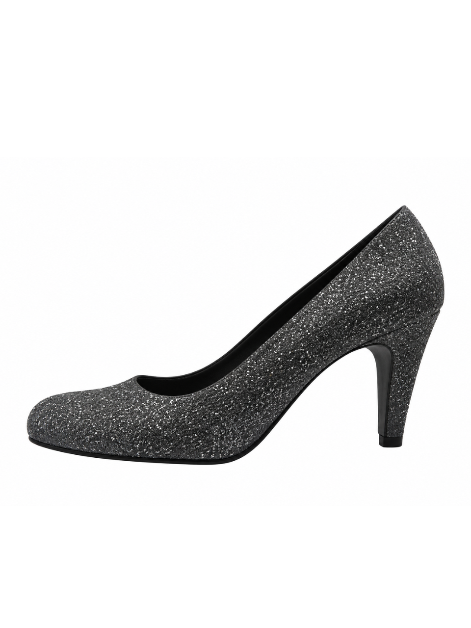 Angel & Kelly - Charcoal Grey Glitter Court Pumps