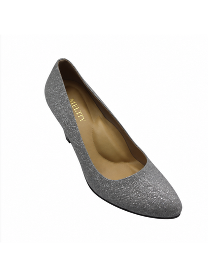 Angel & Kelly - Silver Glitter Court Pumps