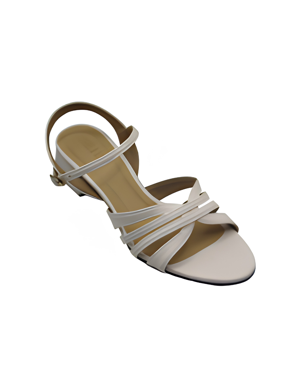 Angel & Kelly - Beige Strappy Block Heel Sandals