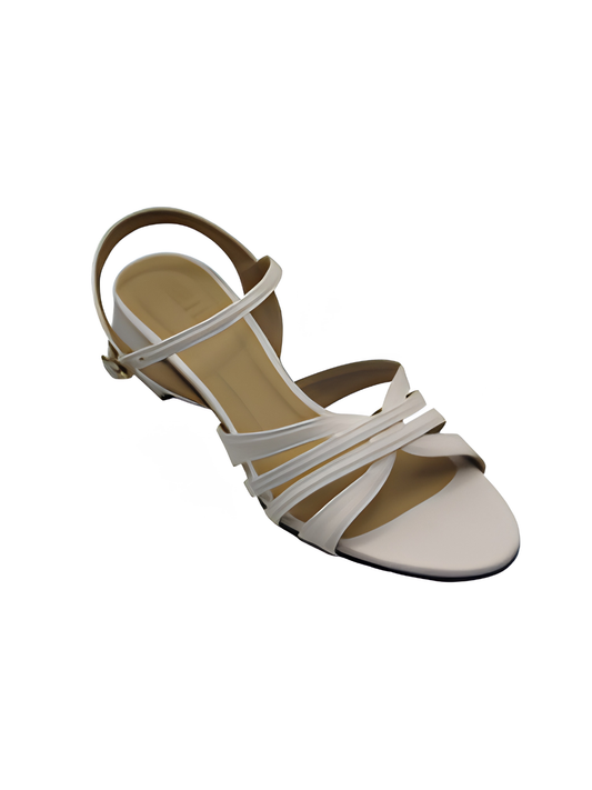 Angel & Kelly - Beige Strappy Block Heel Sandals