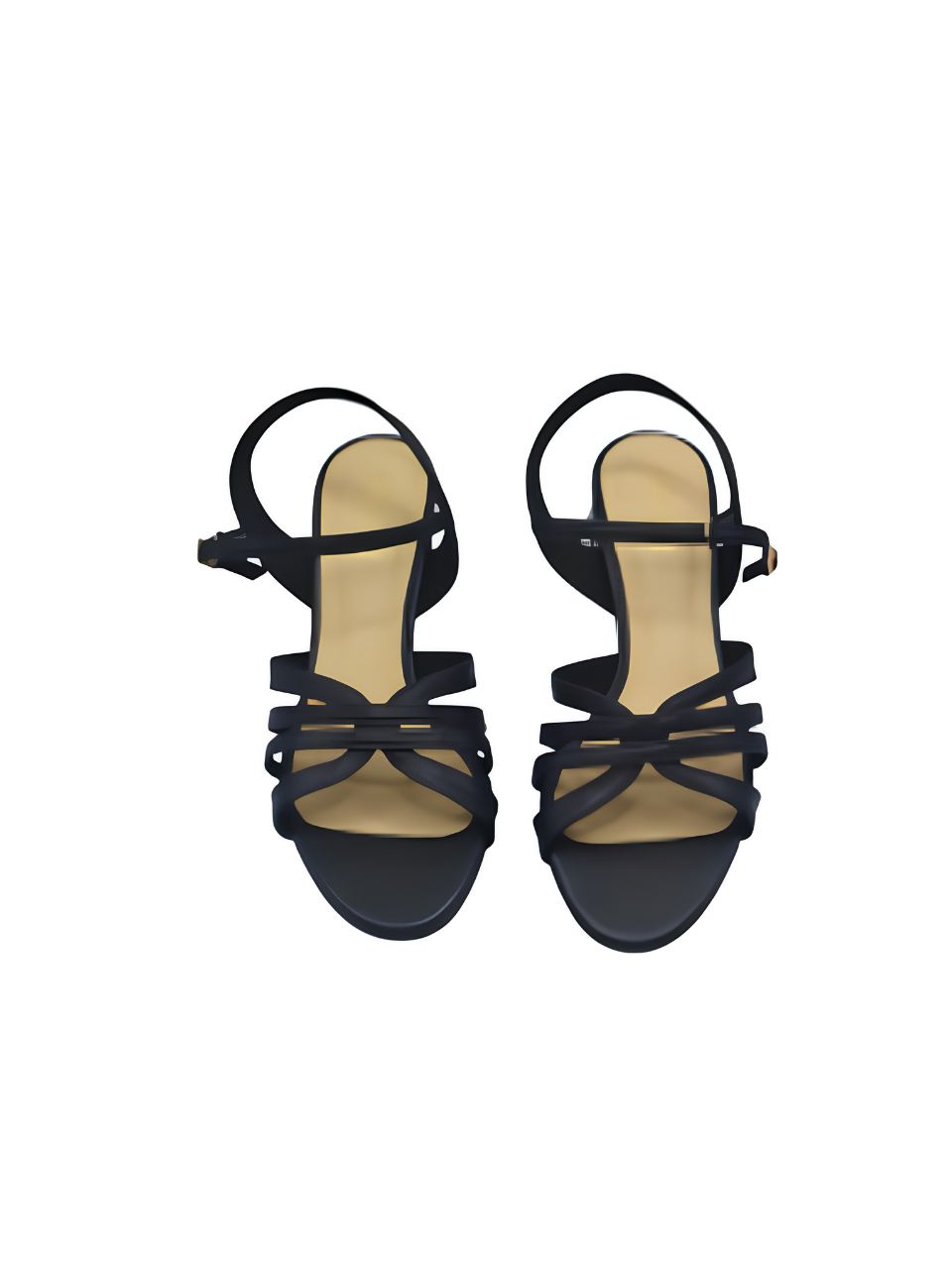 Angel & Kelly - Black Strappy Block-Heel Sandals