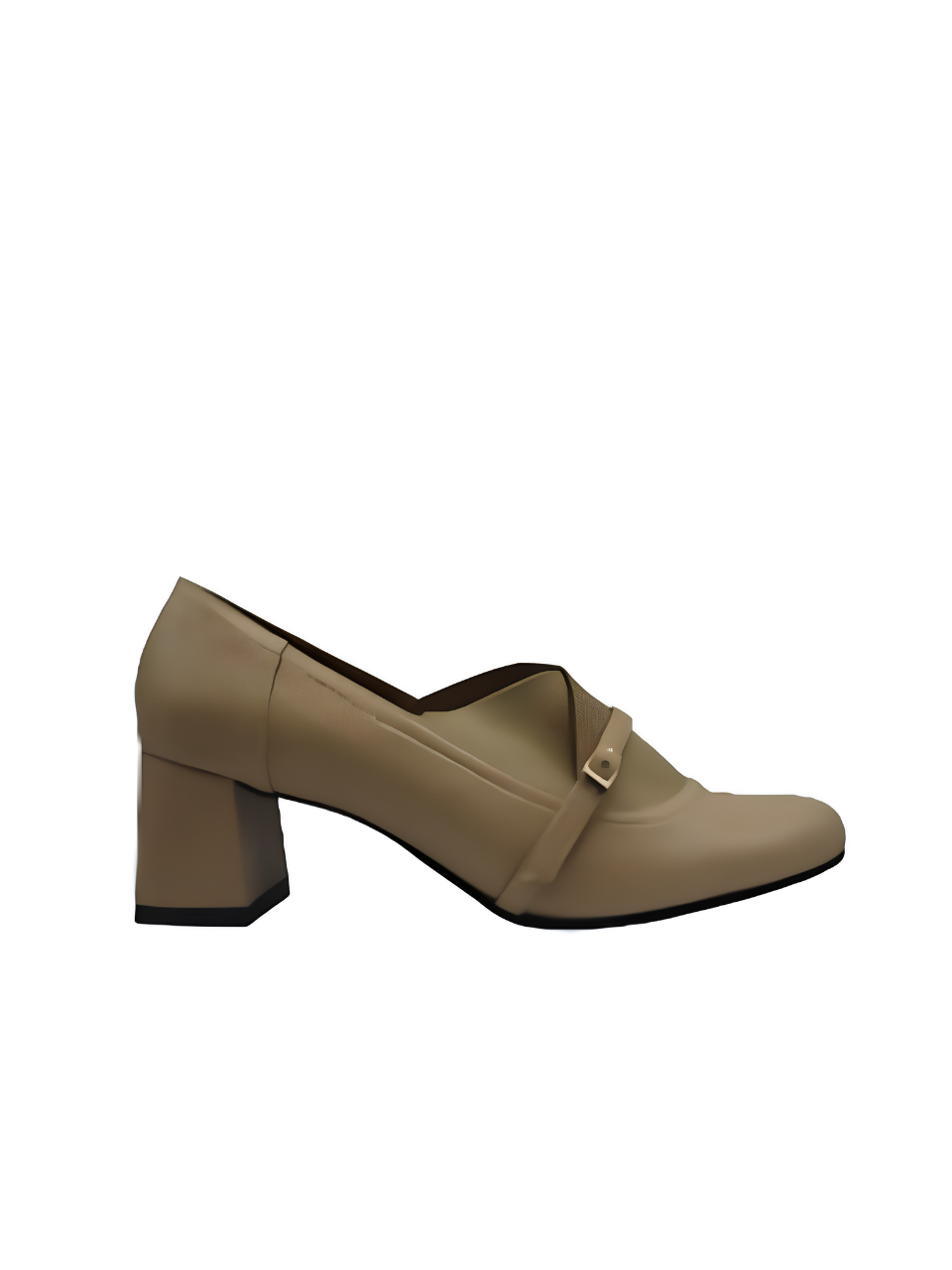Angel & Kelly - Beige Mary Jane Block-Heel Pumps