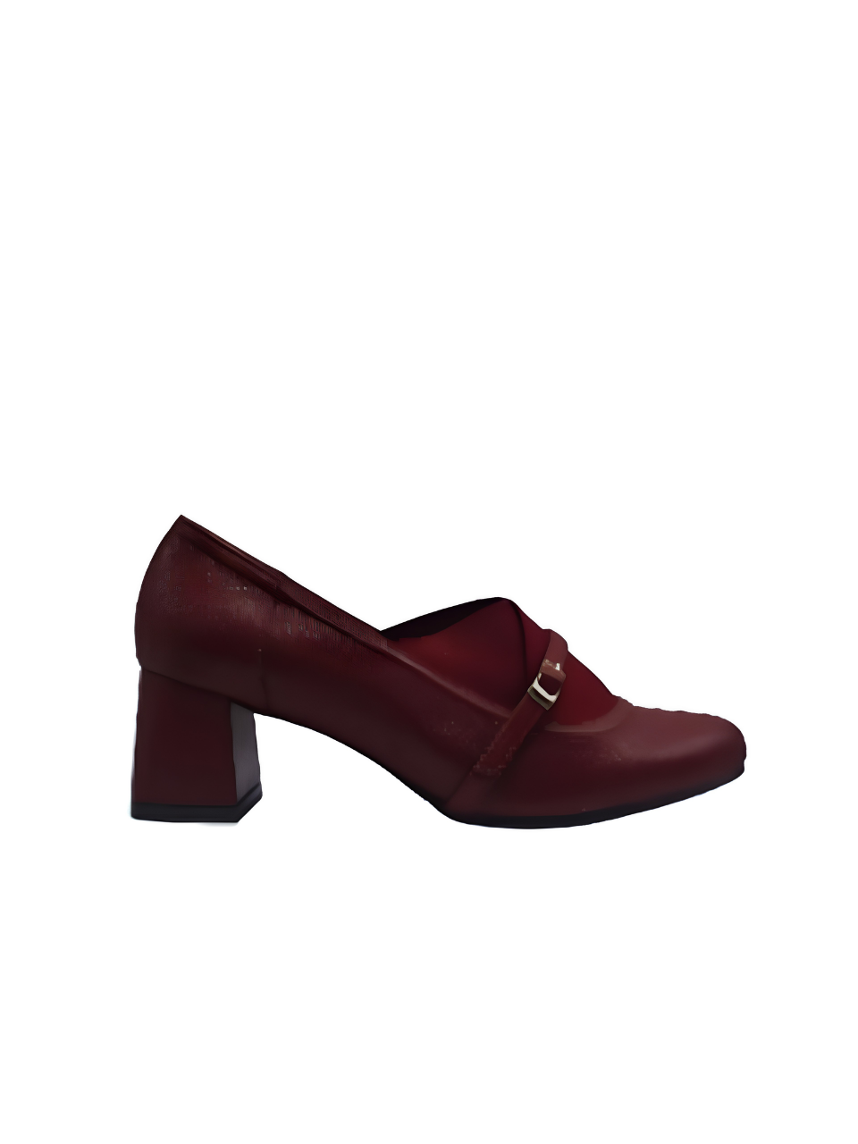 Angel & Kelly - Maroon Mary Jane Block-Heel Pumps