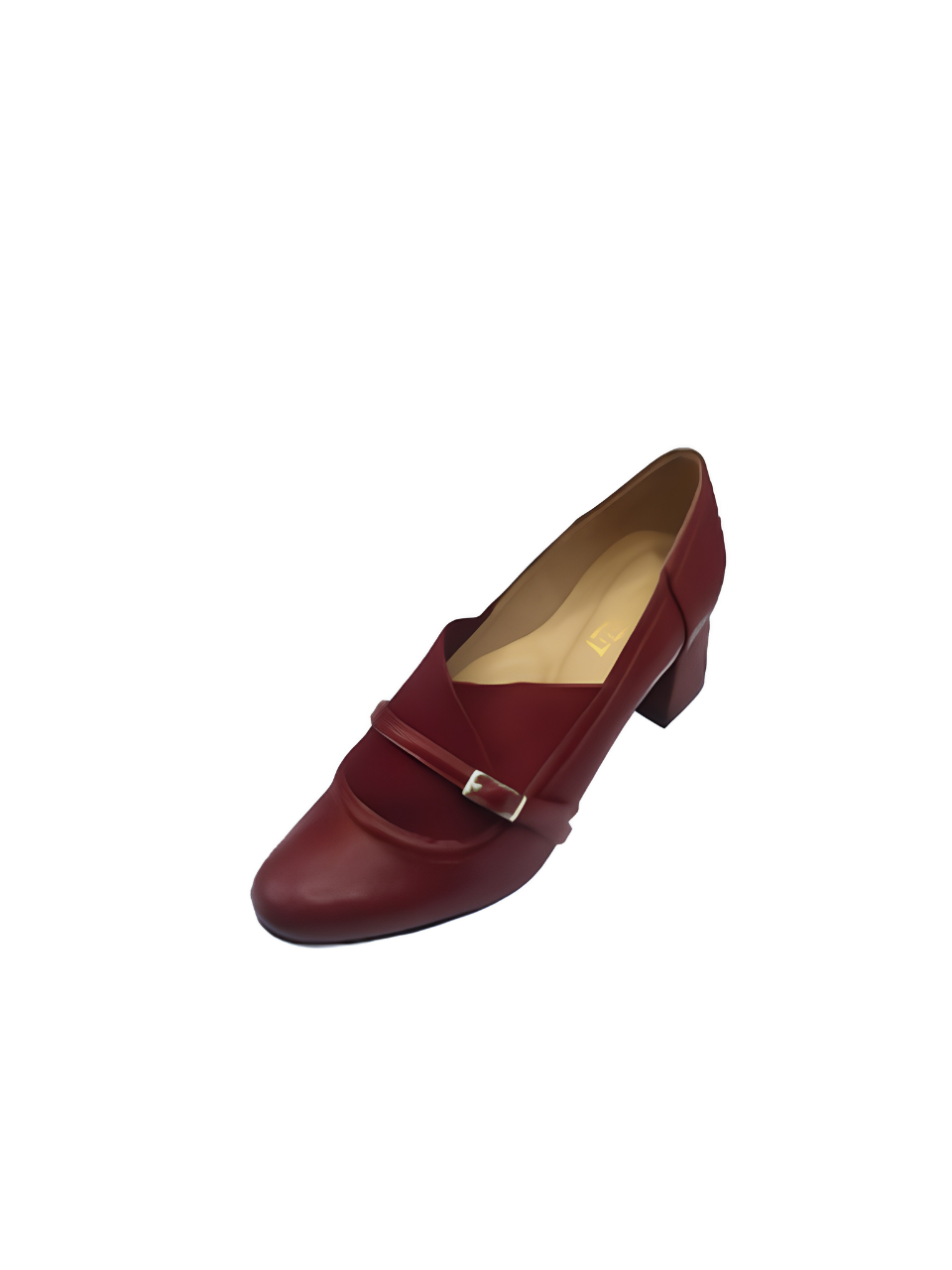 Angel & Kelly - Maroon Mary Jane Block-Heel Pumps