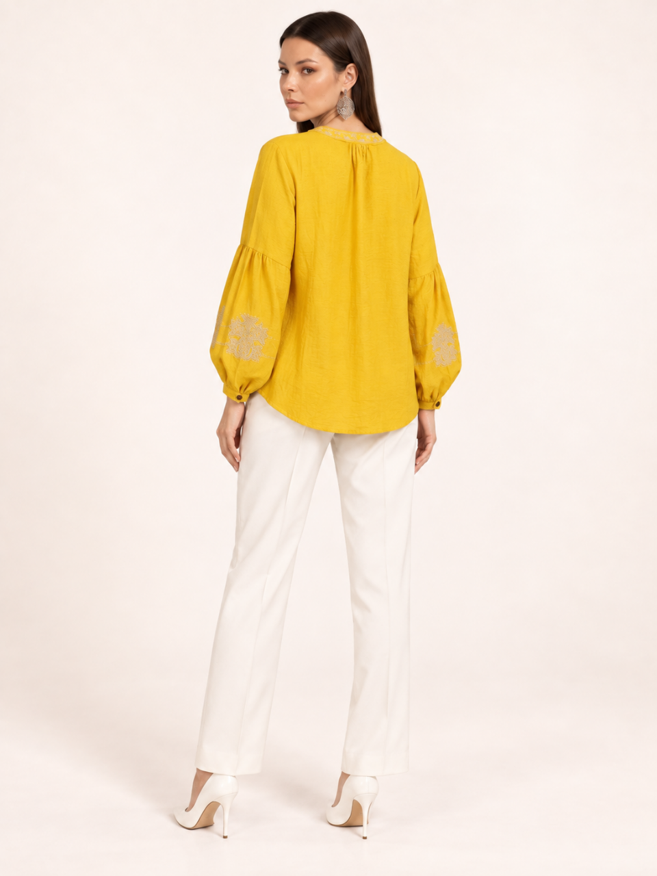 East India Company - Sheena, Embroidered Long Sleeve Blouse