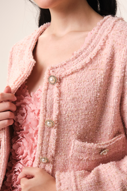 SOMERSET BAY - LONG SLEEVE JACKET - PINK & MAROON