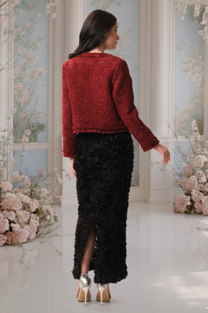 SOMERSET BAY - LONG SLEEVE JACKET - PINK & MAROON