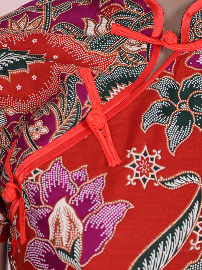 INDIE - MINI CHEONGSAM DRESS - RED