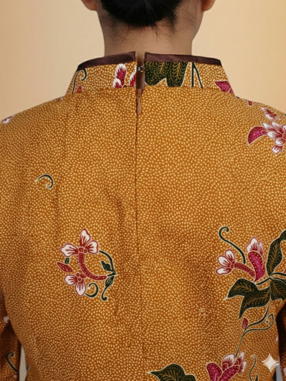 INDIE - MINI CHEONGSAM DRESS - BROWN