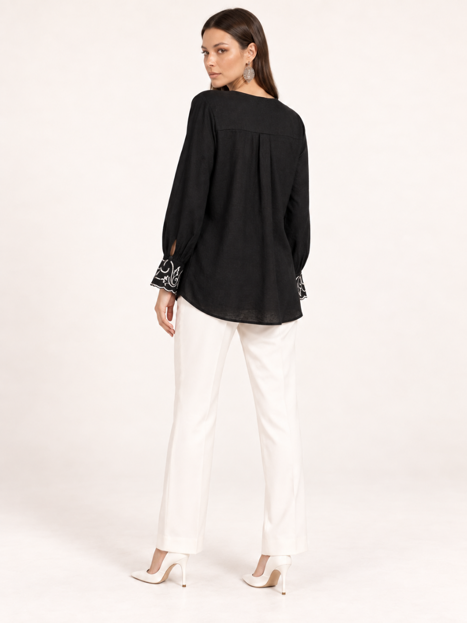 East India Company - Sheena, Embroidered Long Sleeve Blouse