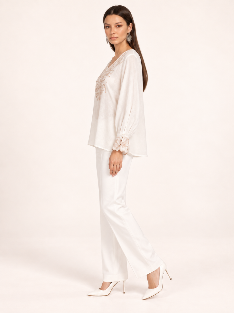 East India Company - Sheena, Embroidered Long Sleeve Blouse