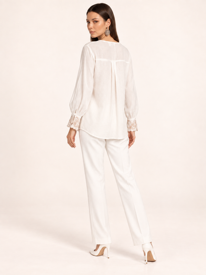 East India Company - Sheena, Embroidered Long Sleeve Blouse