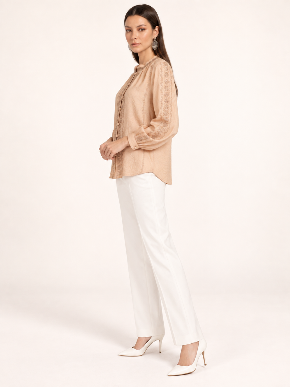 East India Company - Sheena, Embroidered Long Sleeve Blouse
