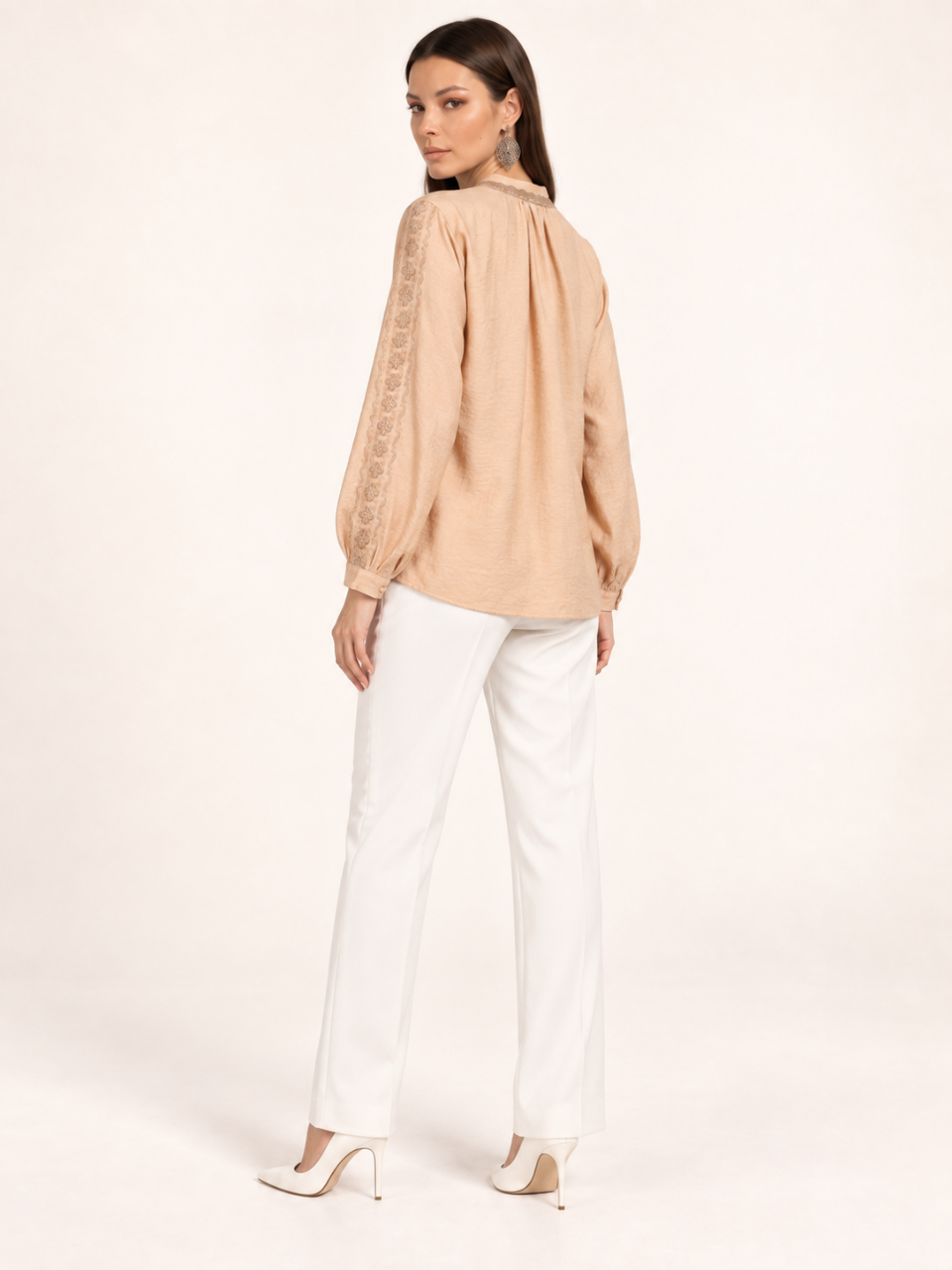 East India Company - Sheena, Embroidered Long Sleeve Blouse