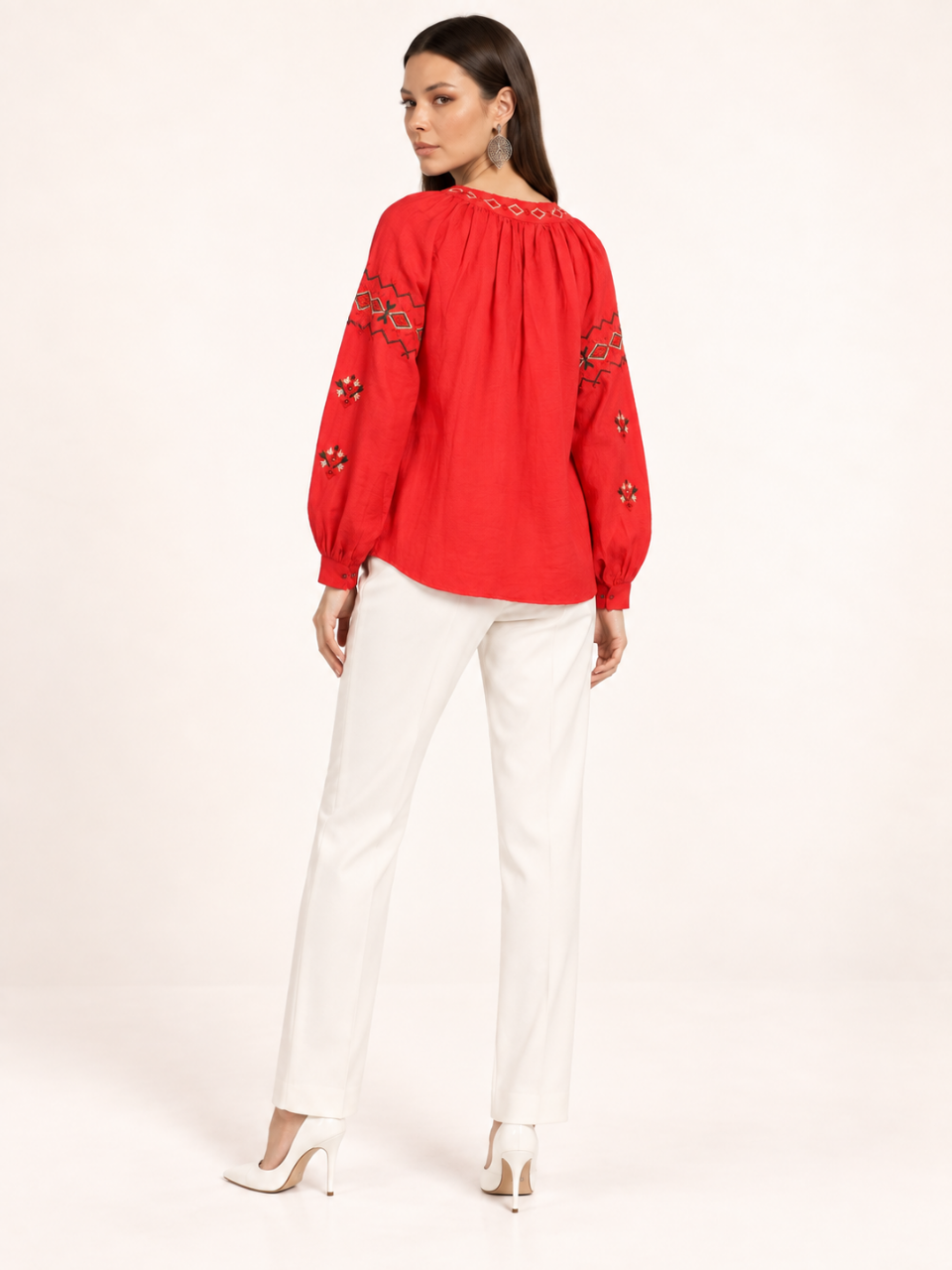 East India Company - Sheena, Embroidered Long Sleeve Blouse