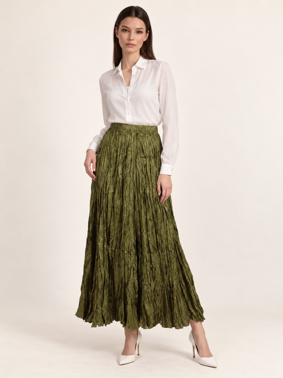 East India Company - Drew, Pleated Long Skirt