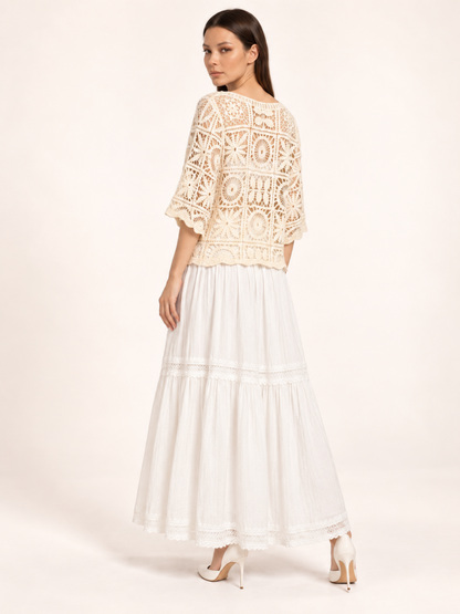 East India Company - Zoel, Crachet Lace Knit Top