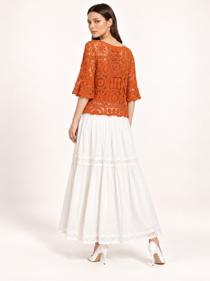 East India Company - Zoel, Crachet Lace Knit Top