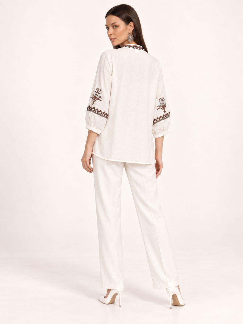East India Company - Sheena, Embroidered Long Sleeve Blouse