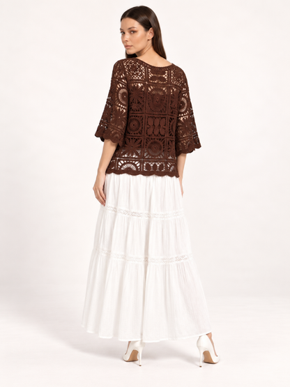 East India Company - Zoel, Crachet Lace Knit Top