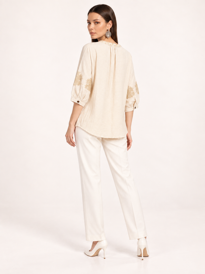 East India Company - Sheena, Embroidered Long Sleeve Blouse