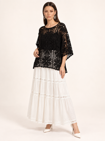 East India Company - Zoel, Patterned Crachet Knit Top