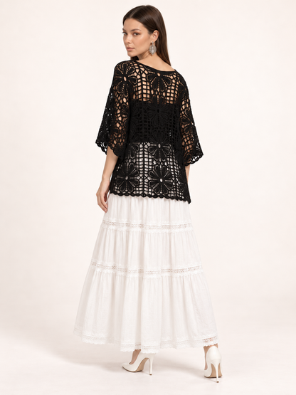 East India Company - Zoel, Patterned Crachet Knit Top