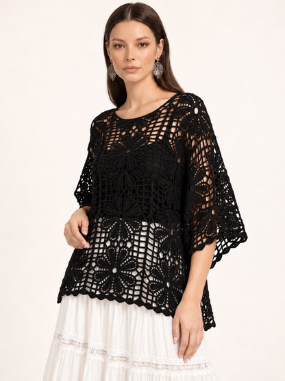 East India Company - Zoel, Patterned Crachet Knit Top