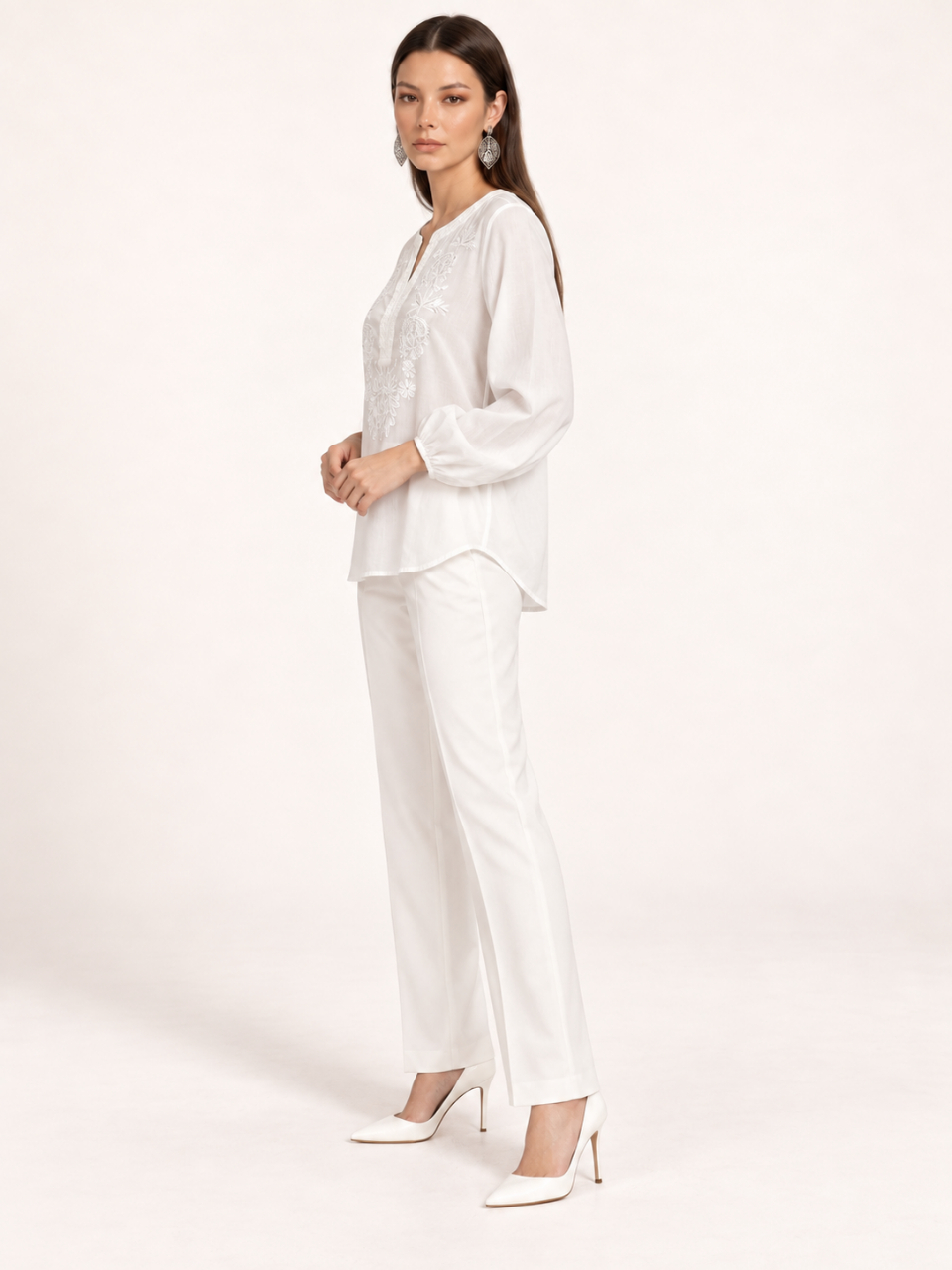 East India Company - Sheena, Embroidered Long Sleeve Blouse