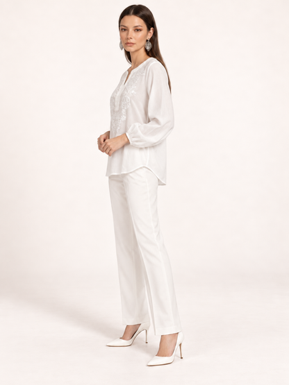 East India Company - Sheena, Embroidered Long Sleeve Blouse