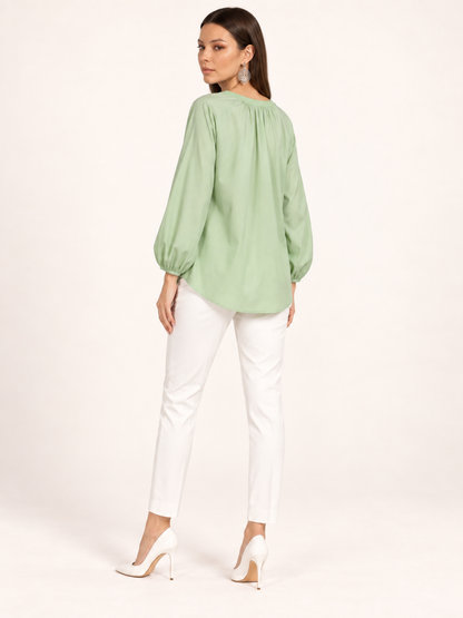East India Company - Sheena, Embroidered Long Sleeve Blouse