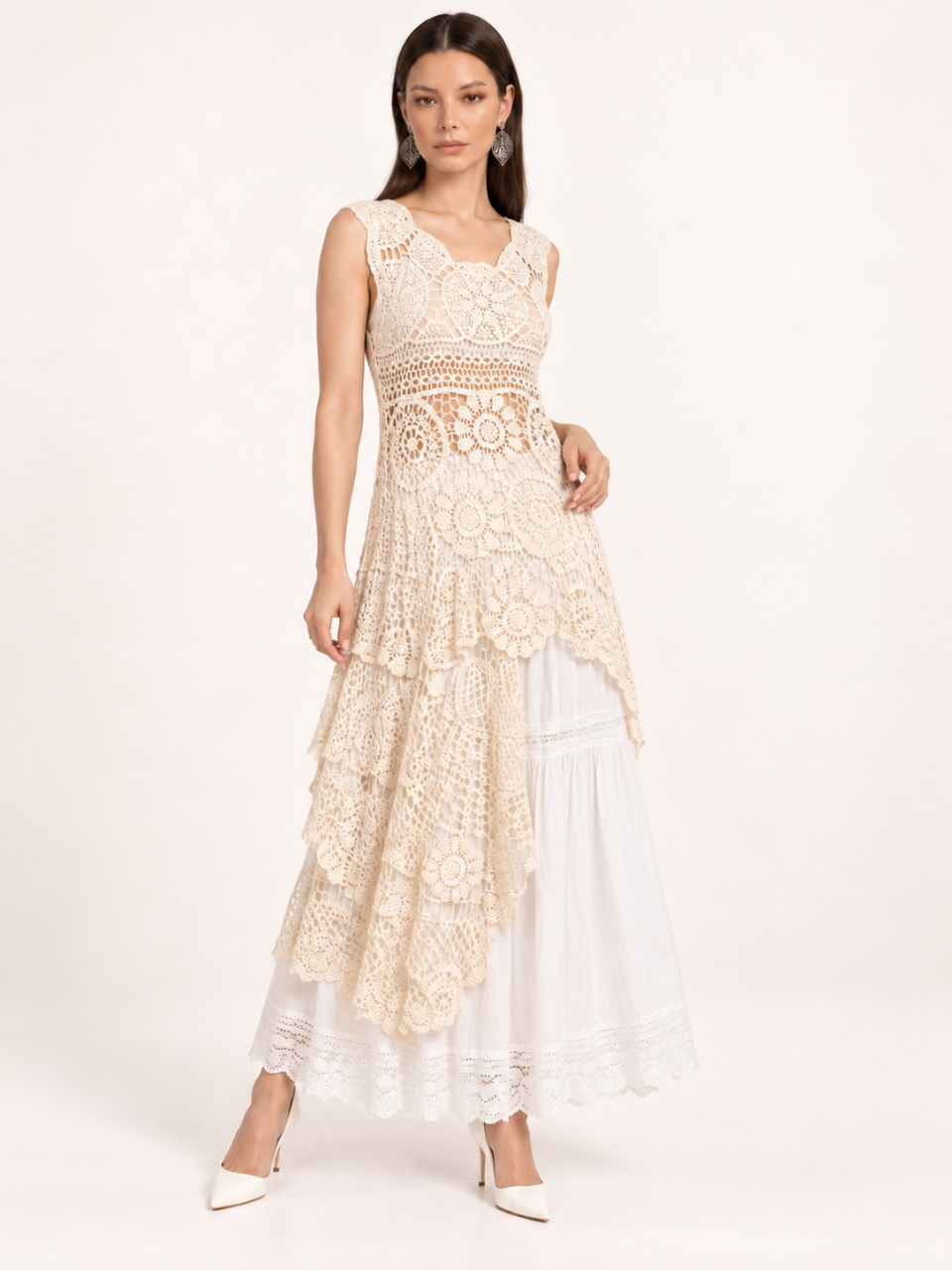 East India Company - Larisa, Crachet Lace Knit Top