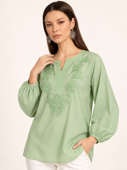 East India Company - Sheena, Embroidered Long Sleeve Blouse