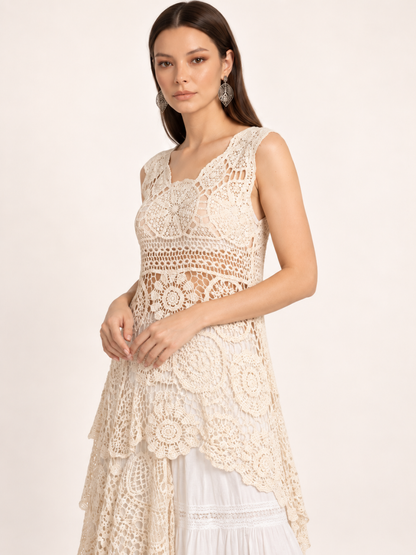 East India Company - Larisa, Crachet Lace Knit Top