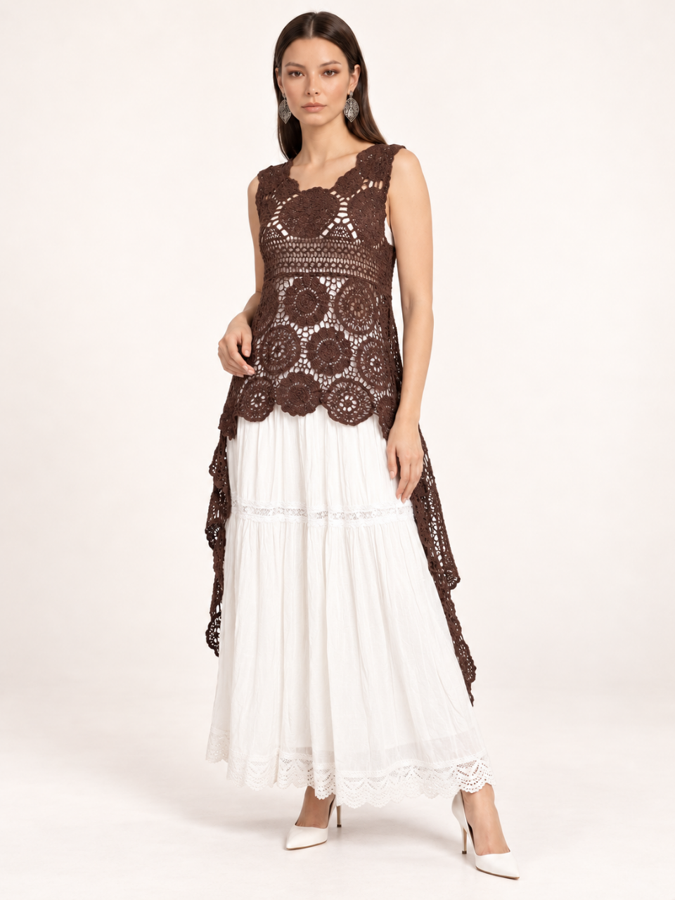 East India Company - Larisa, Crachet Lace Knit Top
