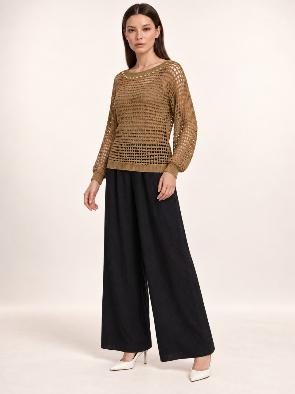 East India Company - Micah, Mechanical Knit Top - Maroon, Mocha, Black, Brown