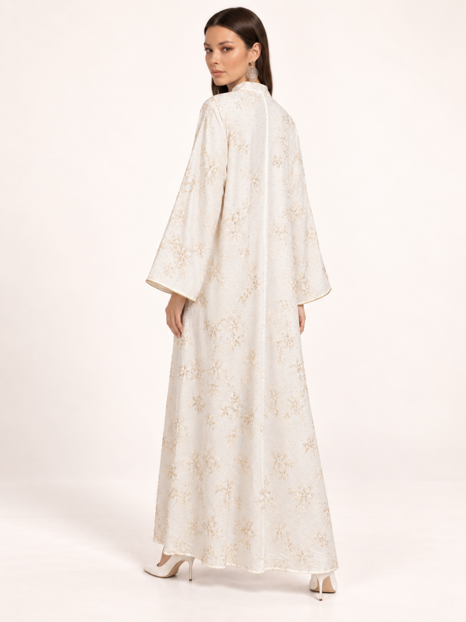 East India Company - Nova, Embroidered Long Dress - White