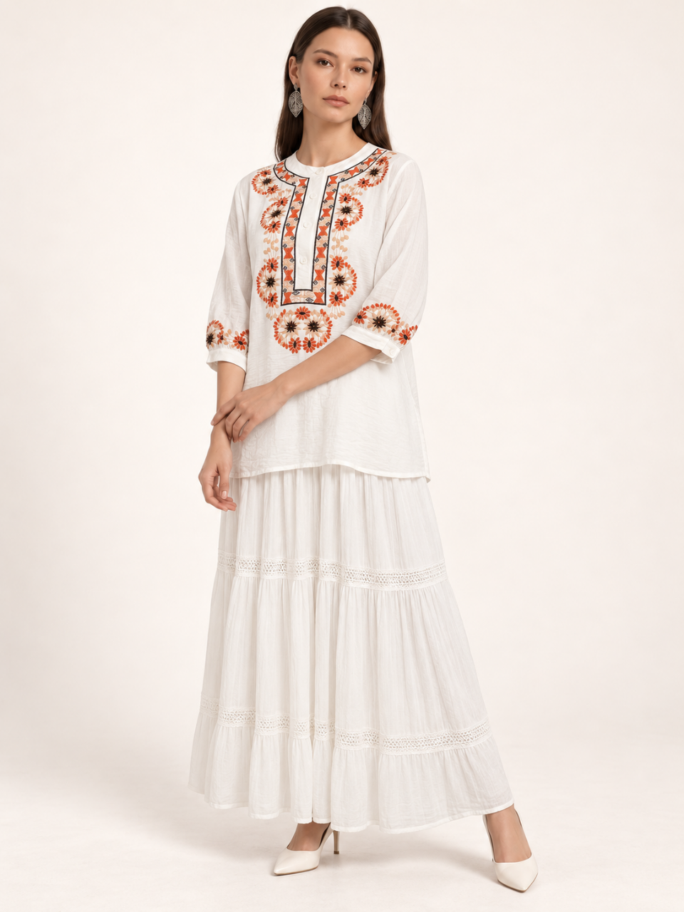 East India Company - Sheena, Embroidered Tunic Blouse