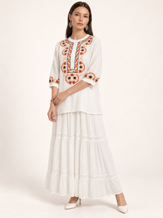 East India Company - Sheena, Embroidered Tunic Blouse