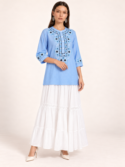 East India Company - Sheena, Embroidered Tunic Blouse
